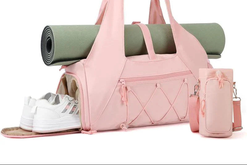 Yoga Mat Bag with Shoe Compartment and Wet Pocket - Versatile Gym Tote with Yoga Strap for Travel and Fitness Essentials